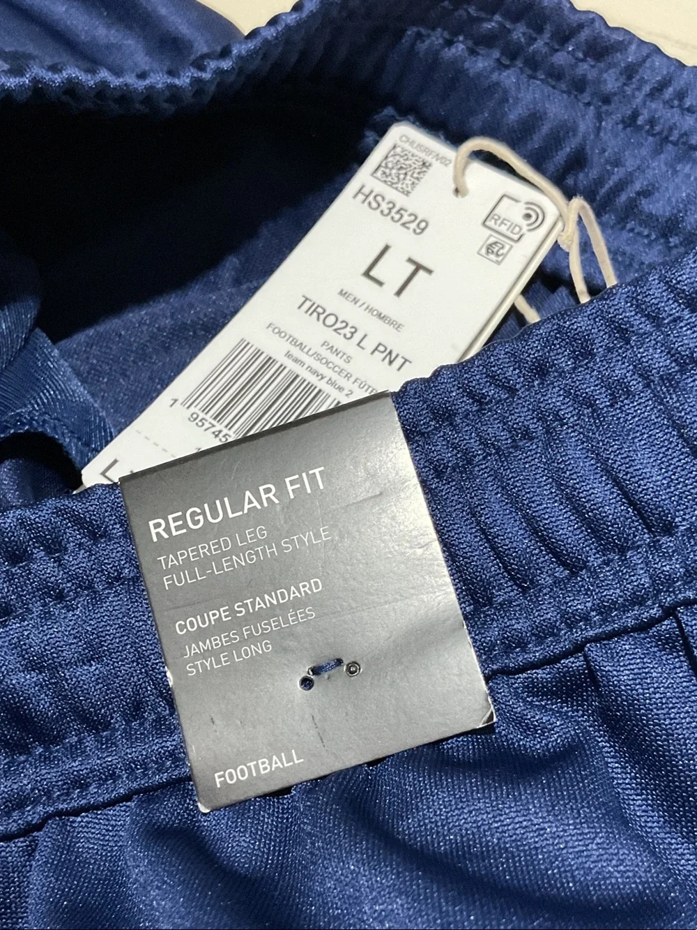adidas Navy Blue Track Pants - Large Tall